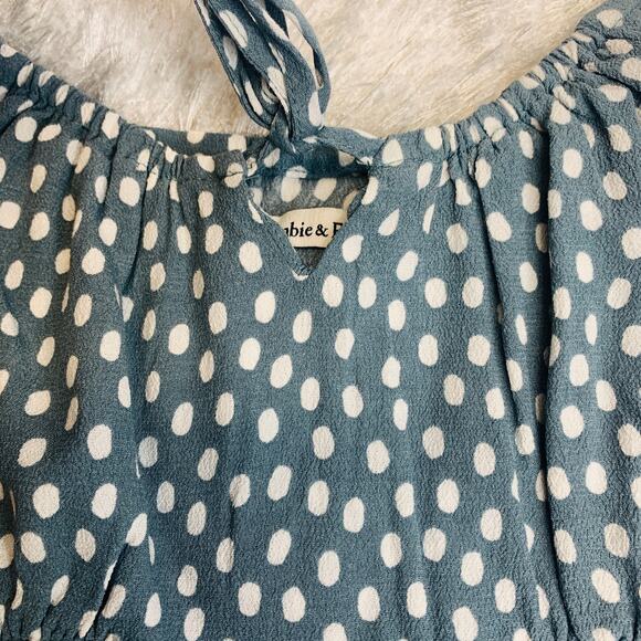 Abercrombie & Fitch Polka Dot Bodysuit Sz Small Blue Green - Picture 9 of 10